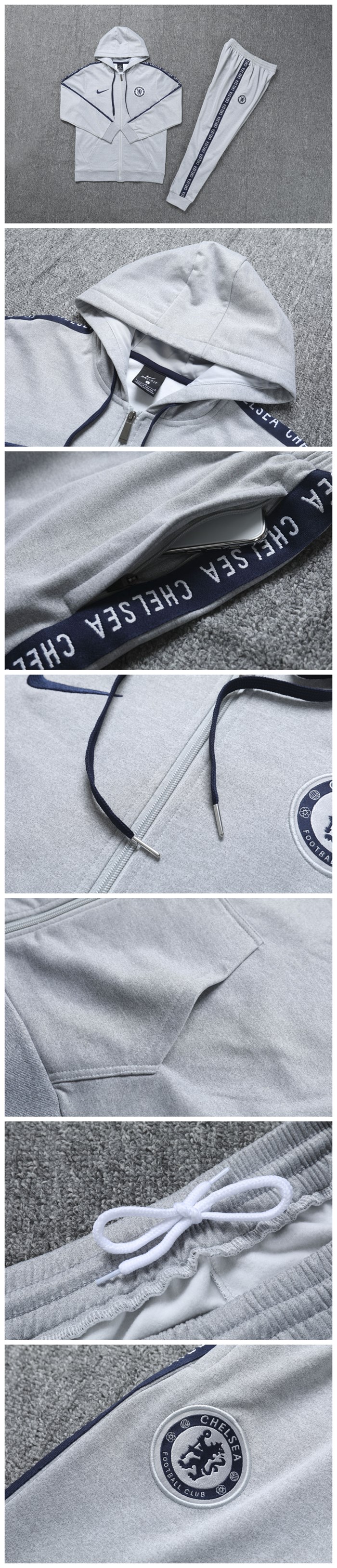 2019-20 CHELSEA GREY HOODY KIT - Click Image to Close